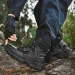 High-top Boots Men Outdoor Anti-slip Lace-up Flat Soft Wear-resistant Hiking Shoes Men Breathable Comfortable Combat Boots Men_vogvips.com