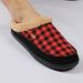 Memory Foam Slippers For Men Home 2024 Winter Non Slip Male House Stripe Couple Casual Indoor Plush Shoes_vogvips.com