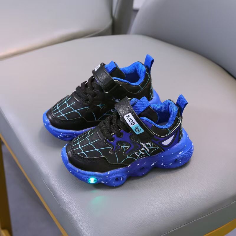 Kids' LED Light Up Sneakers - Glow In Dark Sports Shoes For Boys & Girls, Black Red/Black Blue_vogvips.com