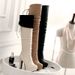 Autumn Winter Super High Over-the-Knee Round Toe Waterproof Platform Chunky Heel Plus Size 40-48 Long Boots Trendy_vogvips.com