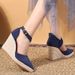 Women's Shoes Spring Pointed Wedge Heel Single Shoes Thick Bottom High Heel Hollow Women's Shoes Straw Braided Rope Bottom Women's Shoes_vogvips.com