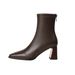 Genuine Square Toe High Ankle For Women 2025 New French Style Leather Black Stretch Slim Versatile Chunky Heel Boots_vogvips.com