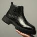 Chelsea Boots Men's Sleeve Leather Boots Enhanced Style High Top Casual Leather Shoes Short Martin Boots_vogvips.com