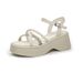 Small Thick-soled Women's Sandals Versatile One-button Fairy Wind Water Diamond Open-toed Women's Sandals_vogvips.com