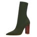 3129-3 European And American Fashion Simple Wood Grain Chunky High Heel Pointed Toe Stretch Lycra Sexy Nightclub_vogvips.com