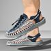 Summer Men Women Slippers Weaving Design Beach Breathable Casual Flat Outdoor Couples Sandals Size 48_vogvips.com
