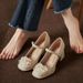 Fairy Style Square Root High Heels Female Word Belt French Mary Jane High Heels Female_vogvips.com