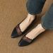 Wind Light Mouth Single Shoes Comfortable Pointed Soft Sole Color Matching Women's Shoes Low Top Small Leather Shoes_vogvips.com