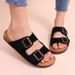 CRACOMIN New Summer Women's Slippers With Arch Support Slip-On Outdoor Slides Cork Footbed Sandals With Adjustable Double Buckle_vogvips.com