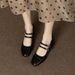 NEW Retro And Versatile Silver Mary Jane Shoes For Women's Spring And Autumn, With Thick Heels And A Shallow Mouth_vogvips.com