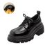 Women's Shoes British Style Loafers Loafers With Thick Sole - Classic British Style Round Toe Leather Shoes High Heel Lace-Up Oxfords, Comfortable_vogvips.com