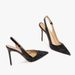 2024 Spring New Black Pointed Toe High Heels With Sequined Patent Leather Toe Toe Sandals For Women Stiletto Heels 31-44_vogvips.com