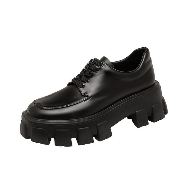 New Thick Platform Shoes Thick Soles And Fleece Small Leather Loafers_vogvips.com