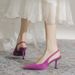 High Heels Women Thin Heel Pointed 2025 Early Spring New ZA Same Sating Material Closed Toe Backless Sandals Y2K Style_vogvips.com