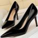 BIGTREE Shoes Glossy Patent Leather Women's Pumps Professional OL High Heels Stiletto Ladies Shoes Plus Size 43 All-match Heels_vogvips.com