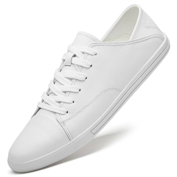 Lace-up Flat Baseplate Shoes Solid Color Men's Two-layer Cowhide Casual Shoes Large Size Men's Shoes_vogvips.com
