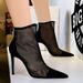 Women's Sexy Mesh Stiletto Heels Pointed Toe Boots For Nightclub Party & Evening Wear Stiletto High Heeled Pointed Boots_vogvips.com