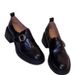 Soft Leather Edition~Retro Belt Buckle Deep Mouth Le Fu Shoes For Women, Simple Commuting, Coarse Heels, One Step British Style Small Leather Shoes_vogvips.com