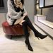 Women's Stretchy Over-the-Knee Boots - Pointed Toe High Heel Thigh Boots With 7cm Stiletto | Plush Lined | Slenderizing Tall Boots_vogvips.com