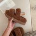 Henan Sangpo Snow Boots For Women Sheepskin Integrated Platform Thick Sole Two-Word Lamb Wool Slippers INS_vogvips.com