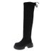 5199-2 Tall Women's Over-the-Knee Autumn Winter Slimming New Elastic Thick Sole Long Boots For Women_vogvips.com