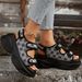 Shoes Women's Shoes Sandals Platform Velcro Large Size Foreign Trade Thick Soled Sandals Cross Border Denim Women's Shoes Sandals_vogvips.com