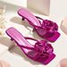 Women’s Shoes Square Head Open Toe Design Stiletto Slippers For Summer With Flowers And Skirts Elegant Soft Sole Women's High Heel SandalsGolden Shoes_vogvips.com