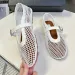 Top Luxury Mesh Ballet Flats Ballerina Mary Jane Shoe Cut Outs Pearl Button Buckle Strap Dress Real Leather Round Toe_vogvips.com