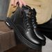 European Warm Series Martin Autumn Winter New Mid-Top Men's Fleece Lined Warm Casual Versatile Soft Sole Work Short Boots_vogvips.com