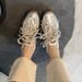 Women's Shoes Girlish Pearl Double Shoelaces Genuine Leather Heightening Casual Style Ballet German Training Shoes For Women_vogvips.com