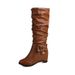 Butterfly Knot Round Toe Hidden Wedge Autumn Winter High Tube Women's Boots Plus Size Export 11-59_vogvips.com