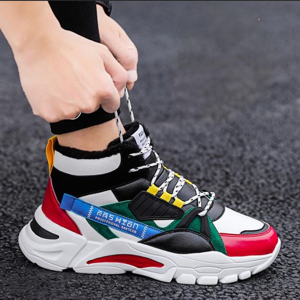 Men’s Shoes trendy plus velvet men's shoes warm dad shoes men's cotton shoes sports casual men's shoes board shoes_vogvips.com