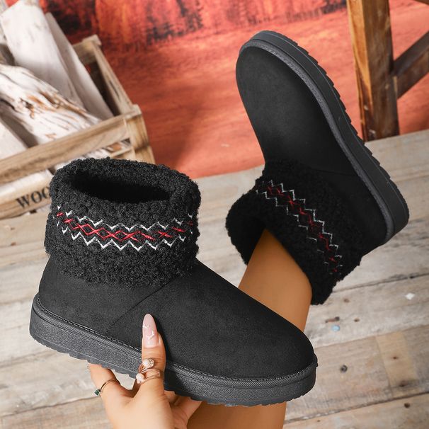 Winter New Style Fleece And Thickened Warm Short-top Snow Boots For Casual Women_vogvips.com