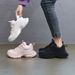 Women's Fashion Sneakers With Rhinestone Detailing - Round Toe Lace-Up Platform Shoes For Casual Wear, Lightweight & Breathable_vogvips.com