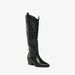 Women's High Heel Pointed Toe Western Cowboy Boots - Stylish Embroidered Tall Boots For Fall & Winter Embroidered Pointed Toe Western Cowboy Boots_vogvips.com