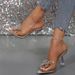 Cross-border Rhinestone Bow High-heeled Slip-on For Women, Foreign Trade Crystal Heel Pointed Toe PVC Open-toe Fashion_vogvips.com