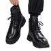 Ins Trend British Style Motorcycle Leather Men's Martin Boots 8-Hole High-Waist Thick-Soled Solid Color Chunky Casual_vogvips.com