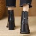 Women's Plus Size High Heeled Fashion Boots Back Zipper Chunky Heel Retro Square Toe Slim Ankle Autumn New Style_vogvips.com