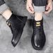 European Warm Series Men's Martin Spring And Autumn 2025 New Genuine Leather High-top Shoes Soft Sole Casual Work Black Boots_vogvips.com
