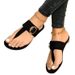 Summer New Flat Toe Clip Metal Buckle Outside Wearing Slippers Woman_vogvips.com