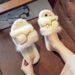 True Rabbit Hair For Female Outwear 2024 Spring And Autumn New Internet Celebrity Fairy Home Flat Bottom Cotton Slippers_vogvips.com