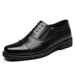 Men's Black Leather Oxford Shoes Comfortable Sole British Style Square Toe Formal Casual Shoes_vogvips.com