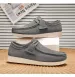 Men's Gray Suede Style Casual Shoes Lace Up Toe Crepe Sole Desert Boots_vogvips.com