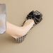 Square Head Single Shoes Women's Flat Bow One Pedal Thousand Bird Grid Soft Sole Shallow Mouth Doudou Shoes_vogvips.com