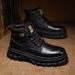 Men's Fashion High-Top Martin Boots - British Style Work Boots With Slip-Resistant Rubber Sole & Comfortable EVA Insole (Brown, Khaki, Black)_vogvips.com