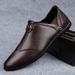 Fashionable Trendy Korean Style Casual Leather Shoes, Men's Loafers With Soft Sole And Anti-Slip For Driving_vogvips.com
