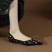 Cameido Retro Suede Pointy Toe Women's Flats With Rhinestones Slip On Soft Sole Casual Fashion Shoes_vogvips.com