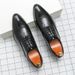 Euro Step Large Size Business Formal British Brogue Groom Wedding Men's Patent Leather Pointed Toe Shoes_vogvips.com