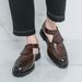New Fashion French Men's Leather Shoes Genuine Leather Buckle Sandals British Summer Breathable Business Casual Shoes Large Size 38-46_vogvips.com