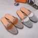 European Station Fashionable Black Rivet Mules Four Seasons New Trend Black Slip-on Men's Shoes Slip-on Nightclub Casual Banquet Dress Shoes_vogvips.com
